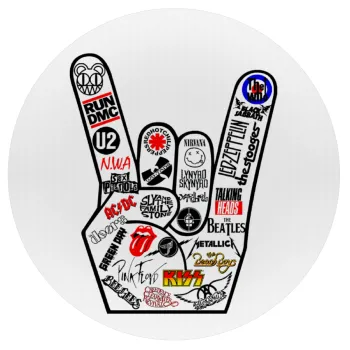 Best Rock Bands hand, Mousepad Στρογγυλό 20cm