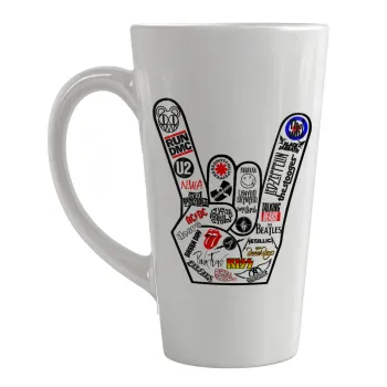 Best Rock Bands hand, Κούπα κωνική Latte Μεγάλη, κεραμική, 450ml