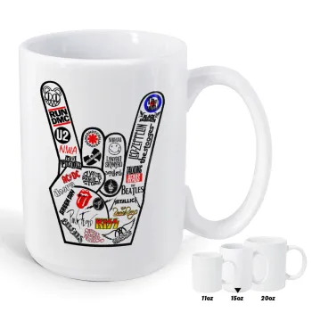 Best Rock Bands hand, Κούπα Mega, κεραμική, 450ml