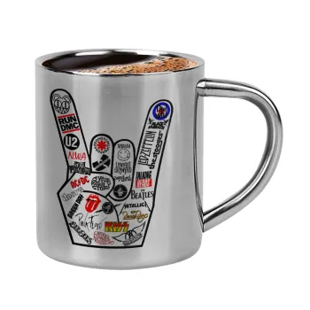 Best Rock Bands hand, Κουπάκι μεταλλικό διπλού τοιχώματος για espresso (220ml)
