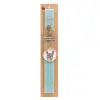 Easter Set, wooden keychain & aromatic flat Easter candle (30cm) (TURQUOISE)