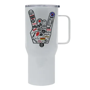 Best Rock Bands hand, Mega Stainless steel Tumbler with lid, double wall 750L