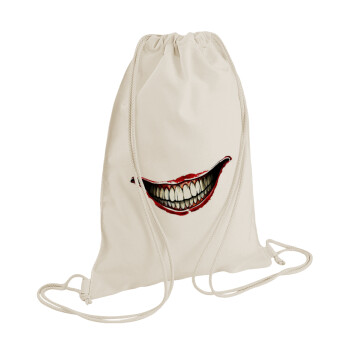 Joker smile, Τσάντα πλάτης πουγκί GYMBAG natural (28x40cm)