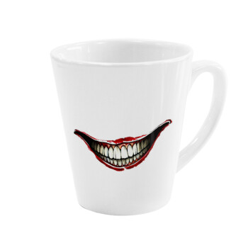 Joker smile, Κούπα κωνική Latte Λευκή, κεραμική, 300ml
