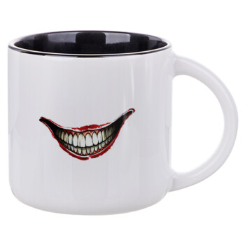 Joker smile, Κούπα κεραμική 400ml Λευκή/Μαύρη