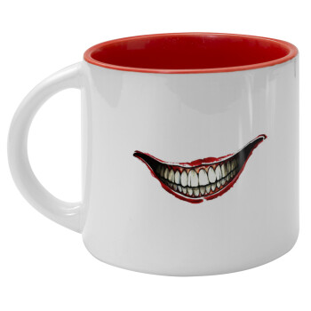 Joker smile, Κούπα κεραμική 400ml Λευκή/Κόκκινη