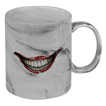 Joker smile, Mug ceramic marble style, 330ml