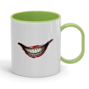 Joker smile, Κούπα (πλαστική) (BPA-FREE) Polymer Πράσινη για παιδιά, 330ml