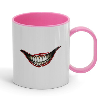 Joker smile, Κούπα (πλαστική) (BPA-FREE) Polymer Ροζ για παιδιά, 330ml