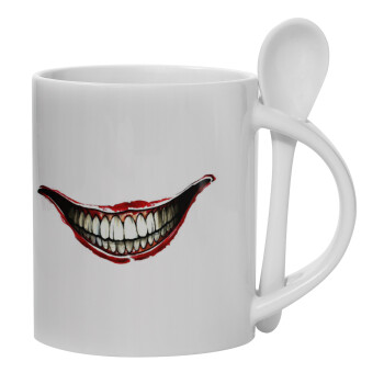 Joker smile, Κούπα, κεραμική με κουταλάκι, 330ml (1 τεμάχιο)