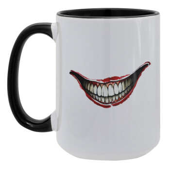 Joker smile, Κούπα Mega 15oz, κεραμική Μαύρη, 450ml