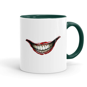 Joker smile, Mug colored green, ceramic, 330ml
