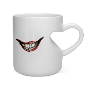 Joker smile, Κούπα καρδιά λευκή, κεραμική, 330ml