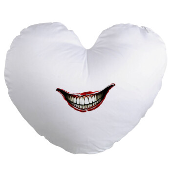 Joker smile, Μαξιλάρι καναπέ καρδιά 40x40cm περιέχεται το  γέμισμα