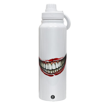 Joker smile, 1L Stainless Steel Thermal Bottle with Phone Holder & Double Wall Insulation