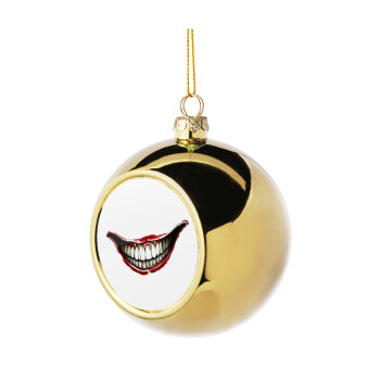 Joker smile, Χριστουγεννιάτικη μπάλα δένδρου Χρυσή 8cm