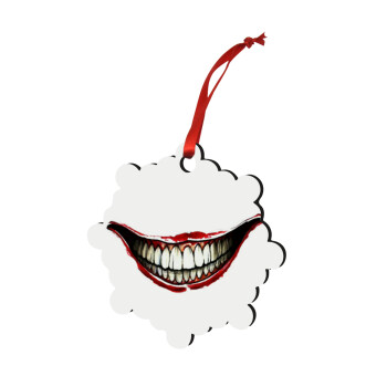 Joker smile, Χριστουγεννιάτικο στολίδι snowflake ξύλινο 7.5cm