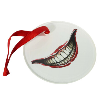 Joker smile, Χριστουγεννιάτικο στολίδι γυάλινο 9cm