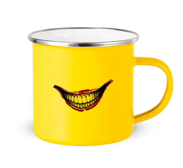 Joker smile — Yellow Enamel Metallic Cup 360ml