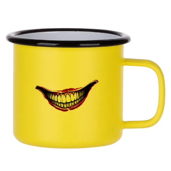 Joker smile — Metallic enamel MATT Yellow cup 360ml