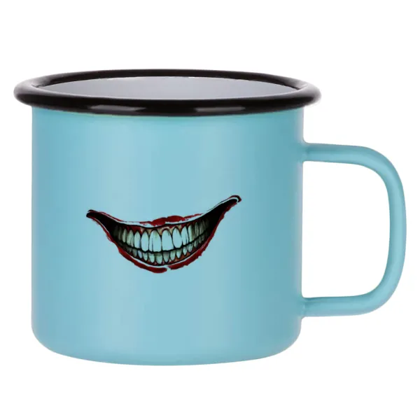 Joker smile — Κούπα Μεταλλική εμαγιέ ΜΑΤ σιέλ 360ml