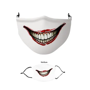 Joker smile, Μάσκα υφασμάτινη παιδική πολλαπλών στρώσεων με υποδοχή φίλτρου