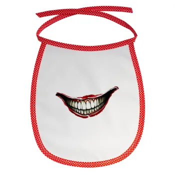 Joker smile, Σαλιάρα μωρού αλέκιαστη με κορδόνι Κόκκινη