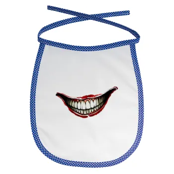 Joker smile, Σαλιάρα μωρού αλέκιαστη με κορδόνι Μπλε