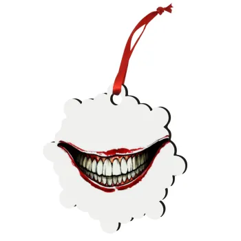 Joker smile, Christmas ornament snowflake wooden 7.5cm