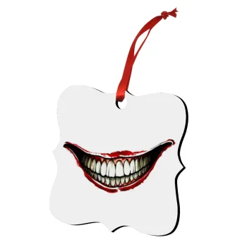 Joker smile, Στολίδι Χριστουγεννιάτικο στολίδι polygon ξύλινο 7.5cm