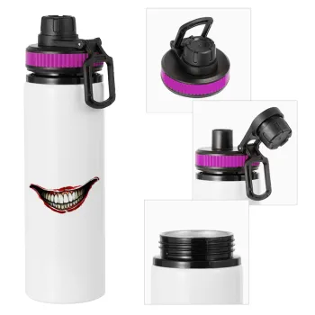 Joker smile, Metallic water bottle with safety lid, 850ml aluminum