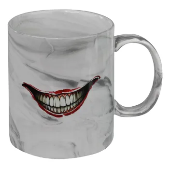 Joker smile, Mug ceramic marble style, 330ml