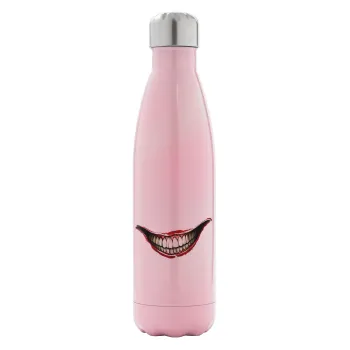Joker smile, Metal mug thermos Pink Iridiscent (Stainless steel), double wall, 500ml