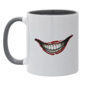 Joker smile, Mug colored grey, ceramic, 330ml