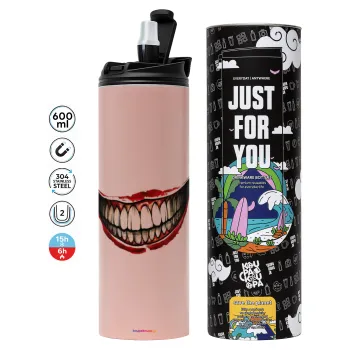 Joker smile, Tumbler stainless steel PINK 600ml
