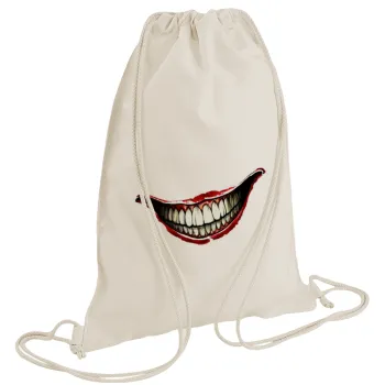 Joker smile, Τσάντα πλάτης πουγκί GYMBAG natural (28x40cm)