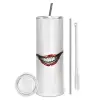 Tumbler stainless steel 600ml, with metal straw & cleaning brush