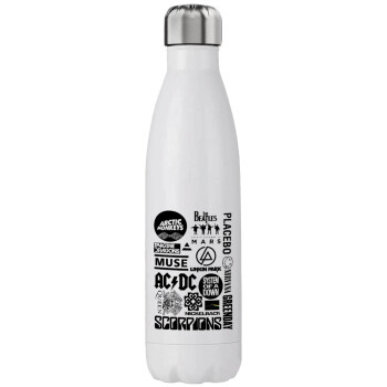 Best Rock Bands Collection, Μεταλλικό παγούρι θερμός (Stainless steel), διπλού τοιχώματος, 750ml