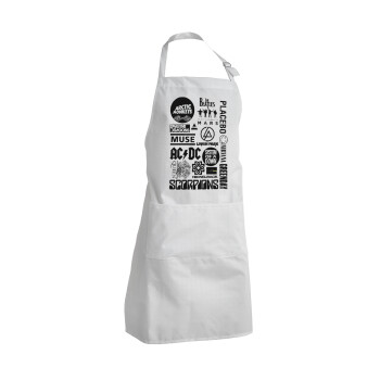 Best Rock Bands Collection, Ποδιά Σεφ Ολόσωμη Ενήλικων (με ρυθμιστικά και 2 τσέπες)