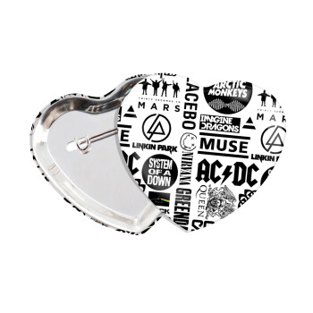 Best Rock Bands Collection, Κονκάρδα παραμάνα καρδιά (57x52mm)