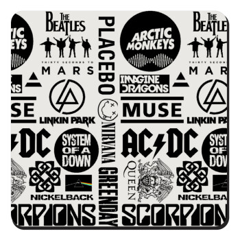 Best Rock Bands Collection, Τετράγωνο μαγνητάκι ξύλινο 9x9cm