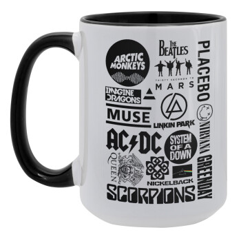 Best Rock Bands Collection, Κούπα Mega 15oz, κεραμική Μαύρη, 450ml