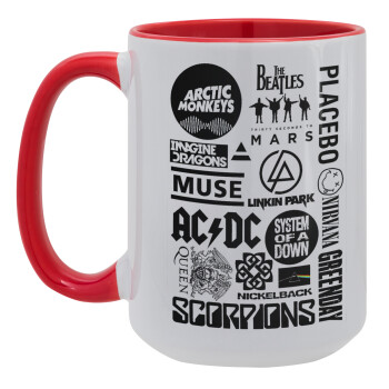 Best Rock Bands Collection, Κούπα Mega 15oz, κεραμική Κόκκινη, 450ml