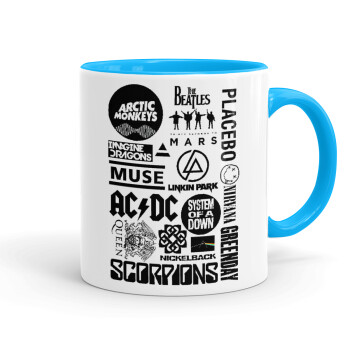 Best Rock Bands Collection, Mug colored light blue, ceramic, 330ml