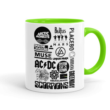 Best Rock Bands Collection, Mug colored light green, ceramic, 330ml