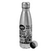 Metallic water bottle, stainless steel, 750ml