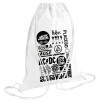 Τσάντα πλάτης πουγκί GYMBAG λευκή (28x40cm)