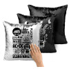 Μαξιλάρι καναπέ Μαγικό Μαύρο με πούλιες 40x40cm περιέχεται το γέμισμα