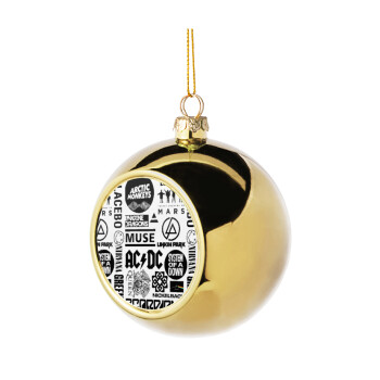 Best Rock Bands Collection, Χριστουγεννιάτικη μπάλα δένδρου Χρυσή 8cm