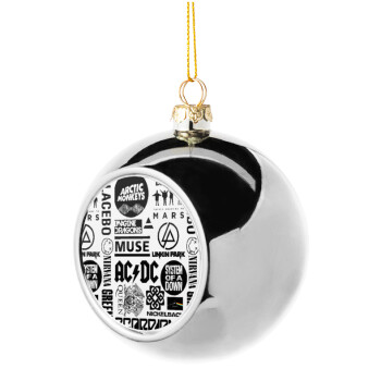 Best Rock Bands Collection, Χριστουγεννιάτικη μπάλα δένδρου Ασημένια 8cm